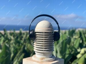 تسجيل البودكاست في الهواء الخارجي